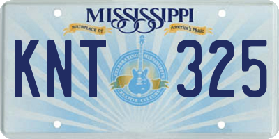 MS license plate KNT325