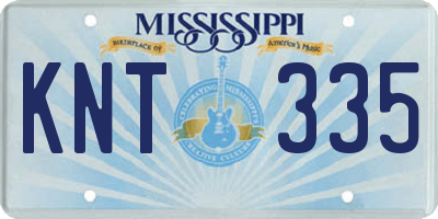 MS license plate KNT335