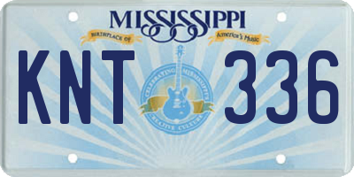 MS license plate KNT336