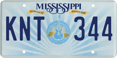 MS license plate KNT344