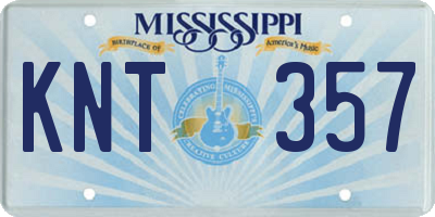 MS license plate KNT357
