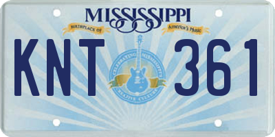 MS license plate KNT361