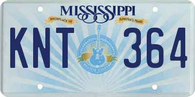 MS license plate KNT364