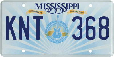 MS license plate KNT368