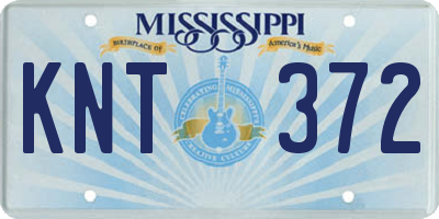 MS license plate KNT372