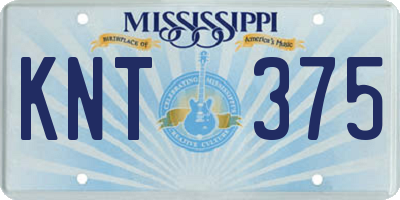 MS license plate KNT375