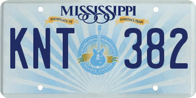 MS license plate KNT382