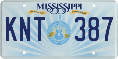 MS license plate KNT387