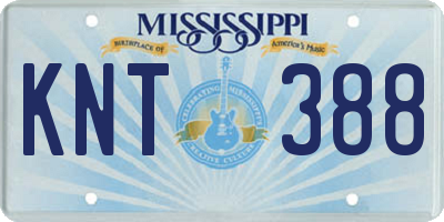 MS license plate KNT388