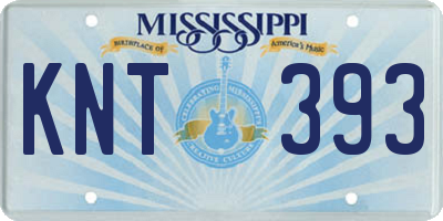 MS license plate KNT393