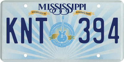 MS license plate KNT394