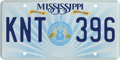 MS license plate KNT396