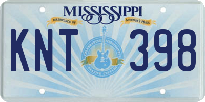 MS license plate KNT398