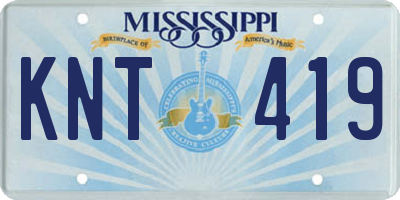 MS license plate KNT419