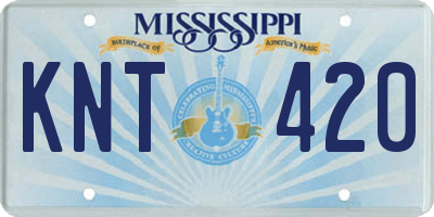 MS license plate KNT420