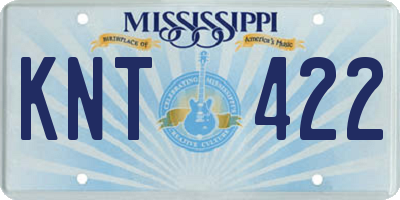 MS license plate KNT422