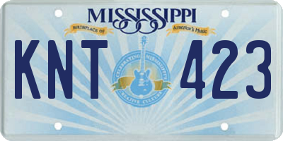 MS license plate KNT423