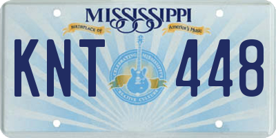 MS license plate KNT448