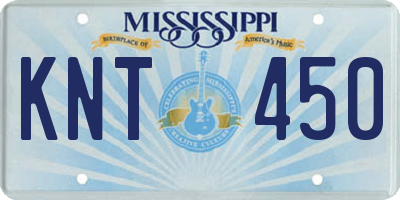 MS license plate KNT450