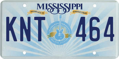 MS license plate KNT464