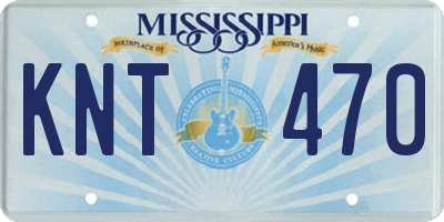 MS license plate KNT470