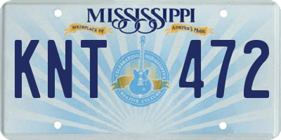 MS license plate KNT472