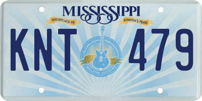 MS license plate KNT479