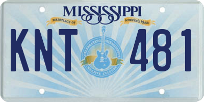 MS license plate KNT481