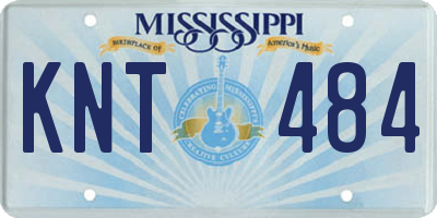 MS license plate KNT484