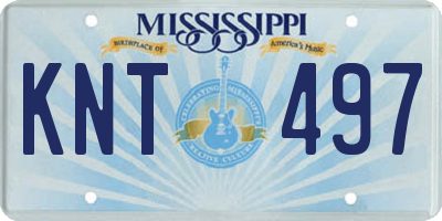MS license plate KNT497