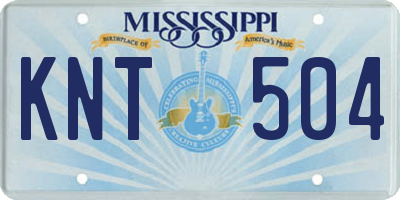 MS license plate KNT504