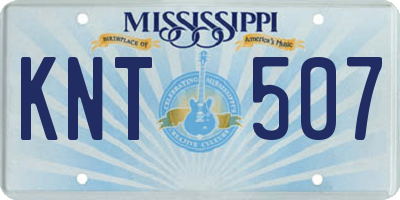 MS license plate KNT507
