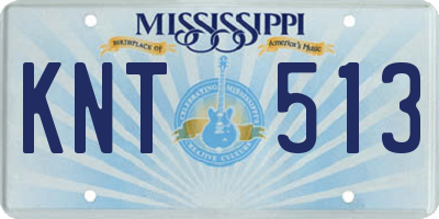 MS license plate KNT513