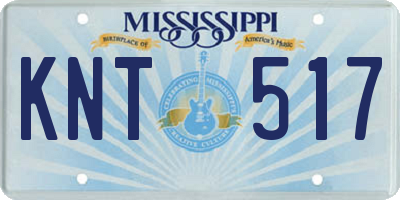 MS license plate KNT517