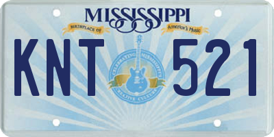MS license plate KNT521