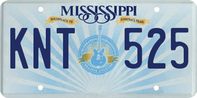 MS license plate KNT525