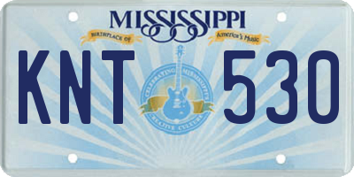 MS license plate KNT530