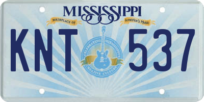 MS license plate KNT537