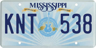 MS license plate KNT538