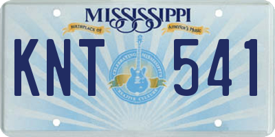 MS license plate KNT541