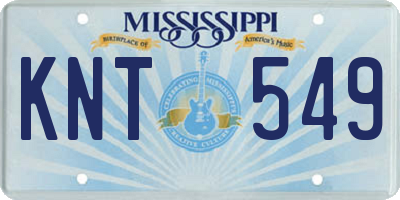 MS license plate KNT549