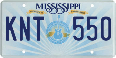 MS license plate KNT550