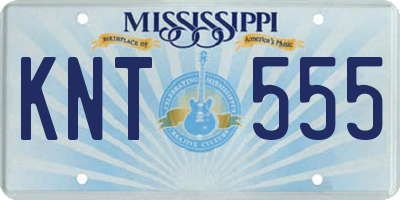 MS license plate KNT555