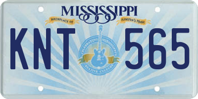 MS license plate KNT565