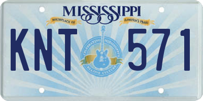 MS license plate KNT571
