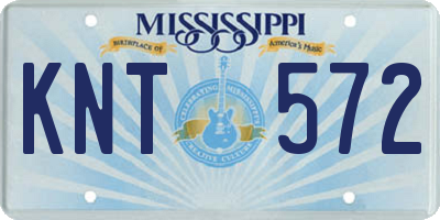 MS license plate KNT572