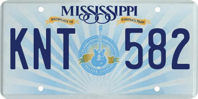 MS license plate KNT582