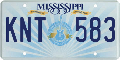 MS license plate KNT583