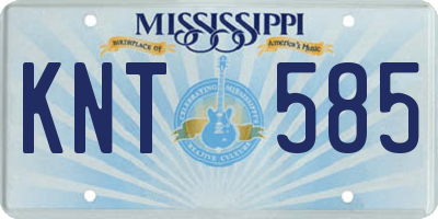 MS license plate KNT585