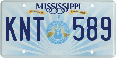 MS license plate KNT589